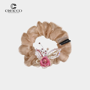 Cercoo 奢蔻莫奈·花园小径花朵发圈手工叠花大肠圈发饰马尾头饰