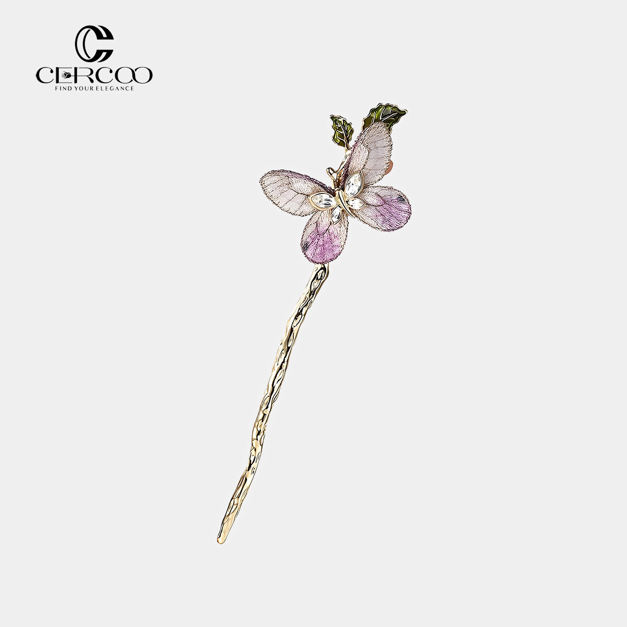 Cercoo/奢蔻异域蝴蝶卷手工刺绣国风盘发簪新中式高级感发钗簪子