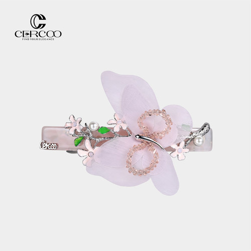 Cercoo/奢蔻优雅蝴蝶一字夹卡子