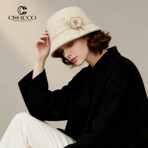 Cercoo/奢蔻冬季千金风渔夫帽女