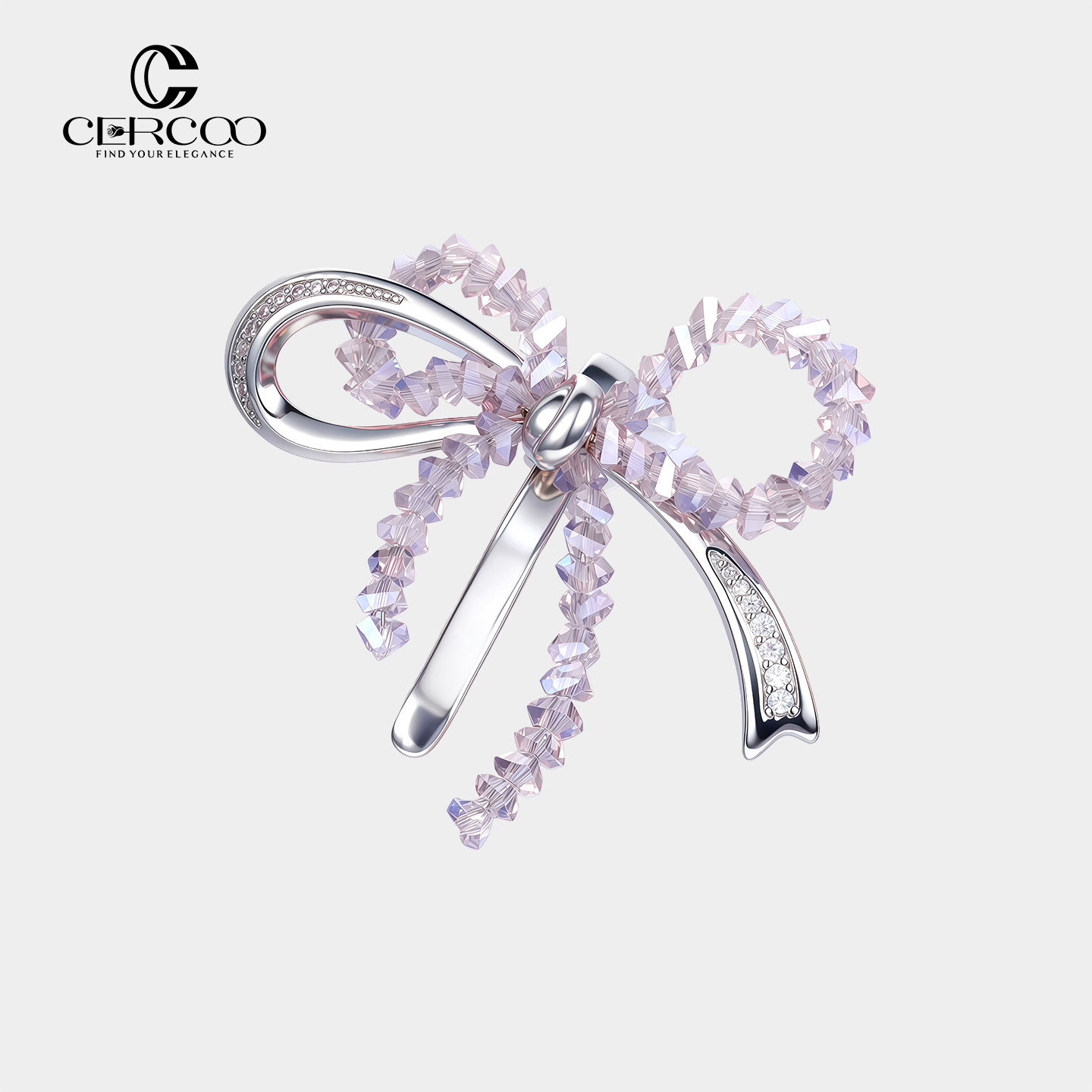 Cercoo/奢蔻蝴蝶心结马尾插针简约发扣发勾璀璨水晶发卡头饰发夹,饰品/流行首饰/时尚饰品新,发饰,淘宝优惠券,粉丝福利购,淘宝优惠卷