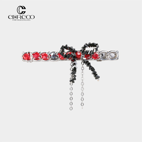 Cercoo/奢蔻蝴蝶结一字夹子头饰