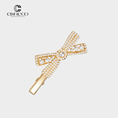 Cercoo 奢蔻珍珠礼赞系列鸭嘴夹蝴蝶结边夹发饰发卡一字夹刘海夹