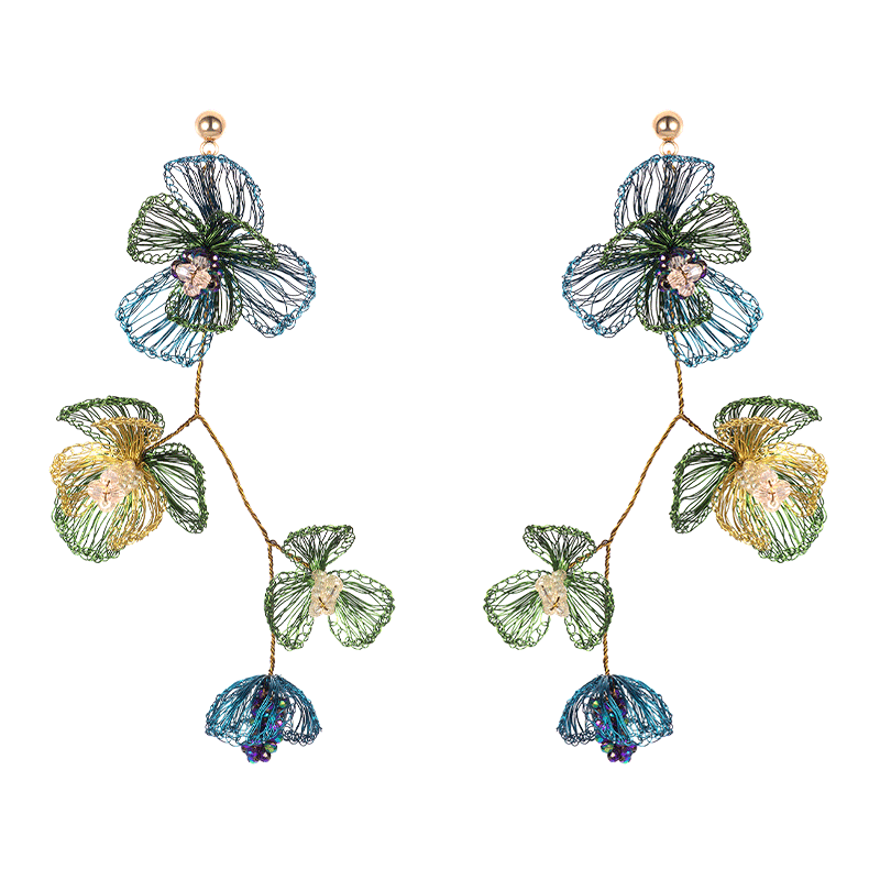 Cercoo/奢蔻紫兰信物高端定制系列手工编织耳环流苏吊坠耳钉气质