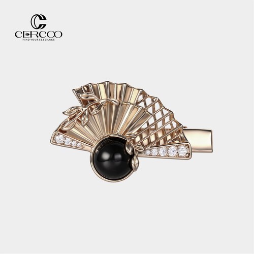 Cercoo/奢蔻高级感国风扇子边夹