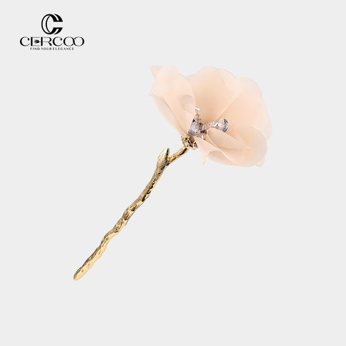 Cercoo/奢蔻花笺语系列新中式欧根纱花朵发钗发簪高级感古风发饰