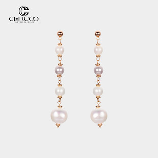 Mo&Cercoo珍珠礼赞系列高级手工串制淡水珍珠流苏耳环耳钉夏小众
