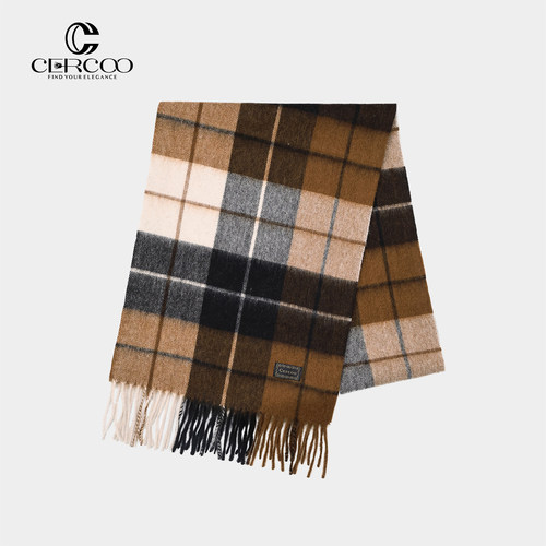 Cercoo/奢蔻秋冬季羊毛拼接围巾