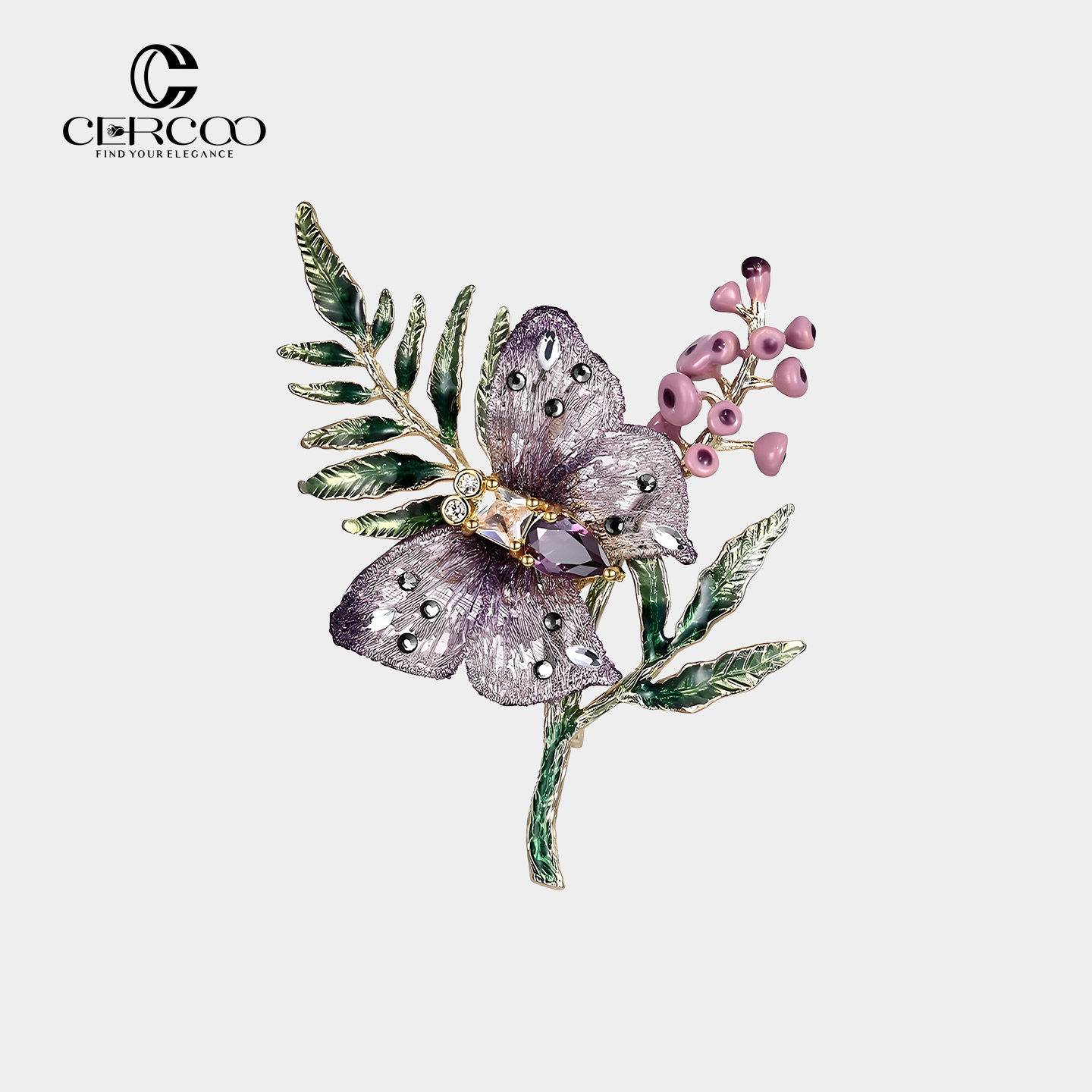 Cercoo/奢蔻异域蝴蝶卷胸针时尚胸花高档配饰别针轻奢优雅饰品女