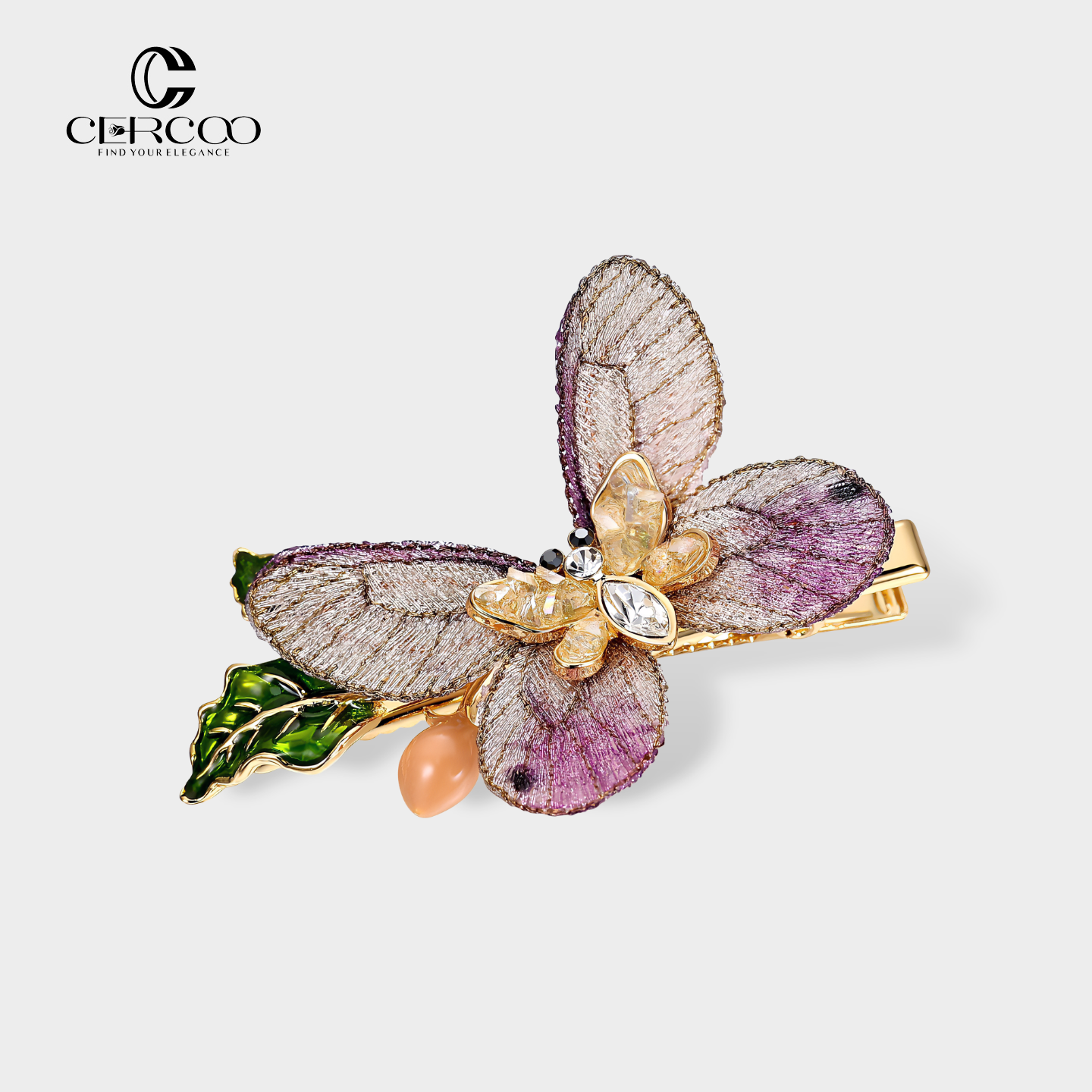 Cercoo/奢蔻异域蝴蝶卷手工刺绣灵动捏夹盘发侧夹碎发夹轻奢发饰,饰品/流行首饰/时尚饰品新,发饰,淘宝优惠券,粉丝福利购,淘宝优惠卷