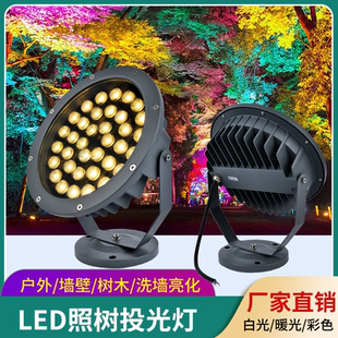 低压照树灯12v24v射树灯投光灯户外防水景观灯led射灯插地草坪灯