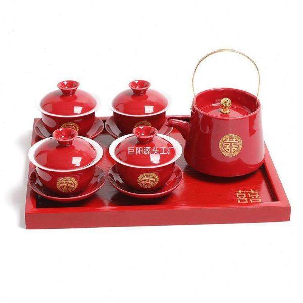 新人改口敬茶杯四个装红色茶具婚庆套装结婚敬茶碗喜事敬茶壶陪嫁,节庆用品/礼品,喜碗/敬茶杯,淘宝优惠券,粉丝福利购,淘宝优惠卷