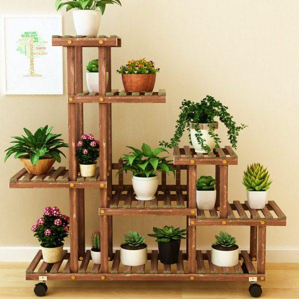 木质多肉阳台养花架室内置物架绿萝花架子多层客厅家用花盆架,收纳整理,阳台置物架,淘宝优惠券,粉丝福利购,淘宝优惠卷