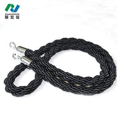 一米线隔离带配件及栏杆座1.5米银钩黑色挂绳麻花绳