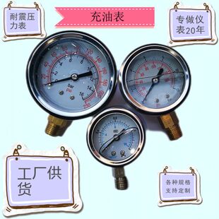 厂家Y50耐震压力表充油表多规格防锈径向轴向气动不锈钢压力表