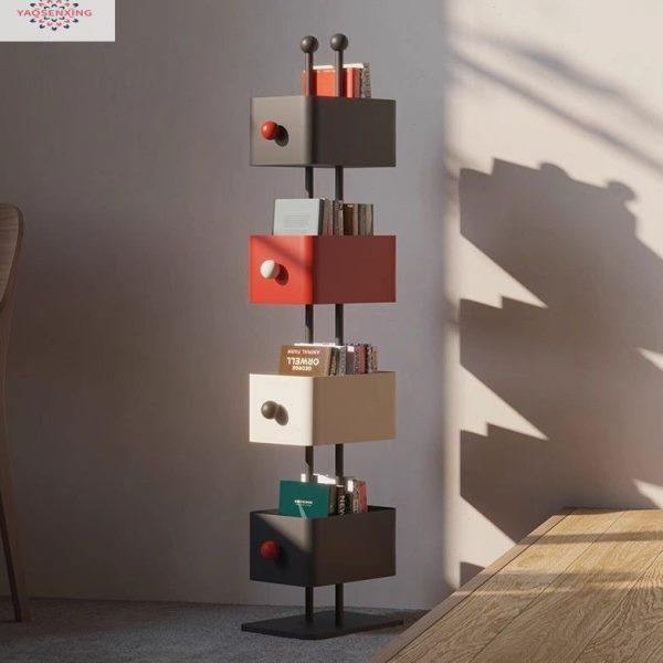 家用落地多层书架客厅铁艺置物架转角储物柜收纳展示柜隐形书柜子,收纳整理,书桌收纳置物架,淘宝优惠券,粉丝福利购,淘宝优惠卷