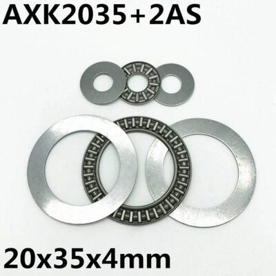 10pcs AXK2035 +2AS Thrust Needle Roller Bearing 20x35x2 mm T
