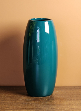 ins风简约白绿色光滑水养家用陶瓷插花花瓶客厅茶几台面摆件创意