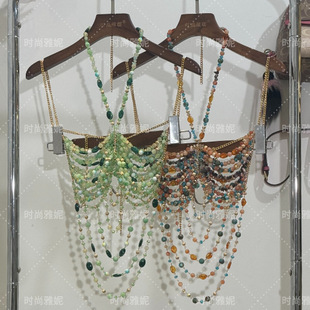 women 雅妮亚克力串珠挂脖百搭镂空身体链小众文胸性 clothes时尚