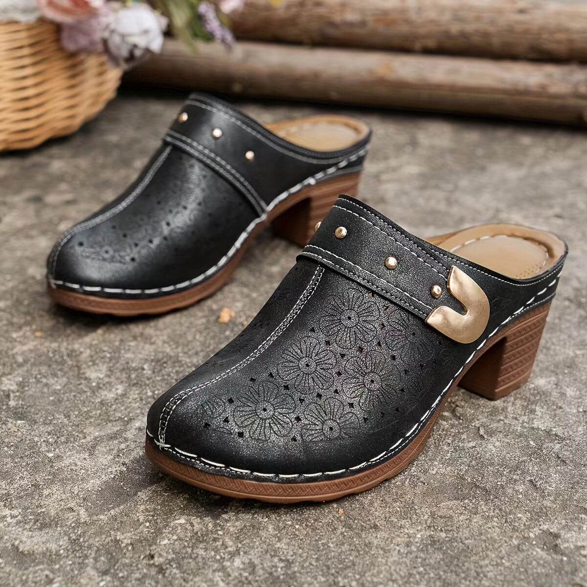 shoeswomen穆勒鞋高跟凉