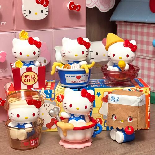 官方正品miniso名创优品Hello Kitty小食铺系列盲盒潮玩公仔手办
