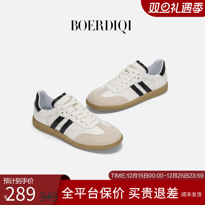 真皮德训鞋百搭显瘦夏季阿甘鞋女