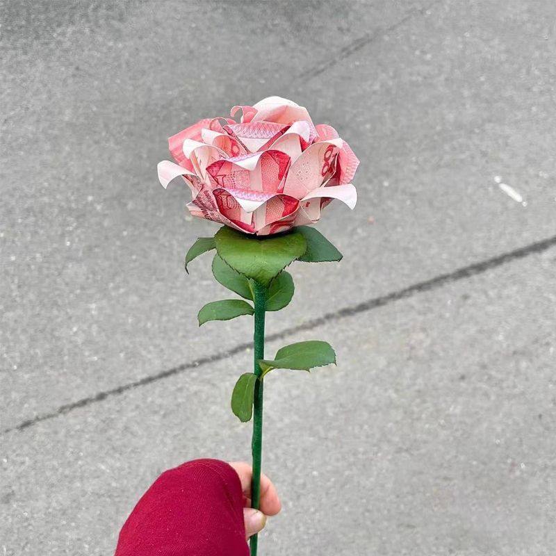 有钱花制作材料diy手工花束玫瑰花仿真花杆创意礼品全套材料包