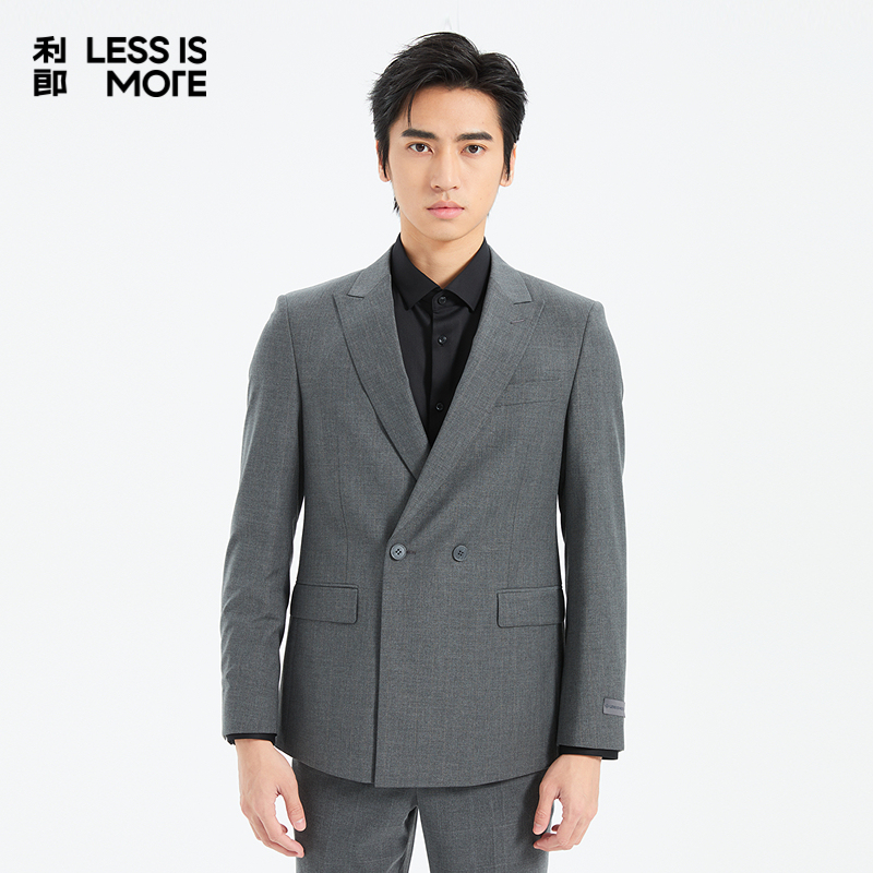 【羊毛混纺】利郎青年商务西服套装2025春季两件套时尚修身西装男