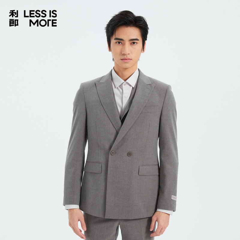 【混纺TR条纹】利郎青年商务西服套装2025春三件套西装男Q5C