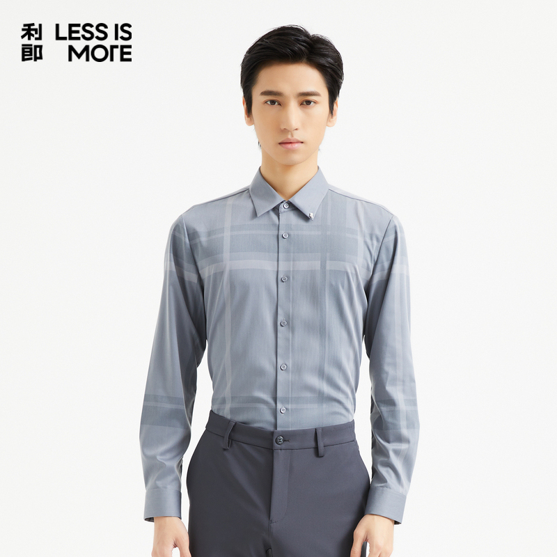 【条型格纹】利郎青年商务长袖衬衫男2025秋季休闲衬衣男Q4QXC008