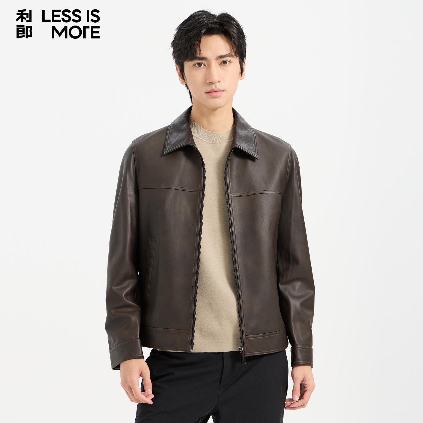 【商场同款】利郎青年商务真皮皮衣男2026秋季时尚休闲轻奢外套男