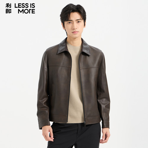 【商场同款】利郎青年商务真皮皮衣男2026秋季时尚休闲轻奢外套男