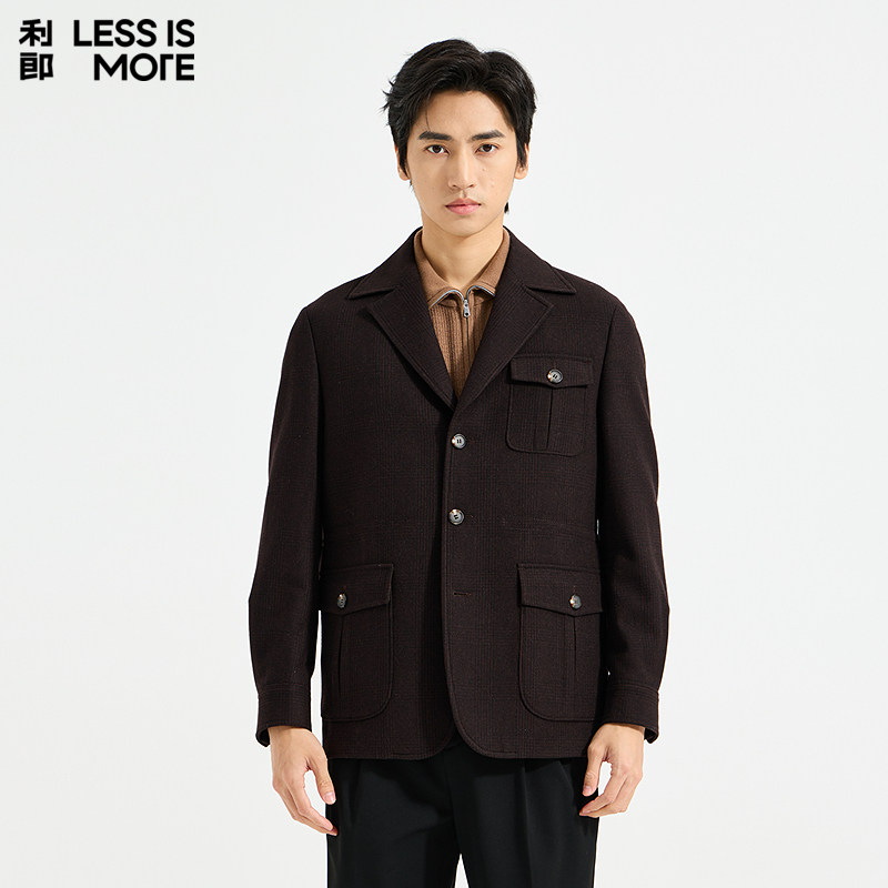 【全羊毛】利郎青年商务商场同款毛呢外套2025冬季休闲保暖大衣