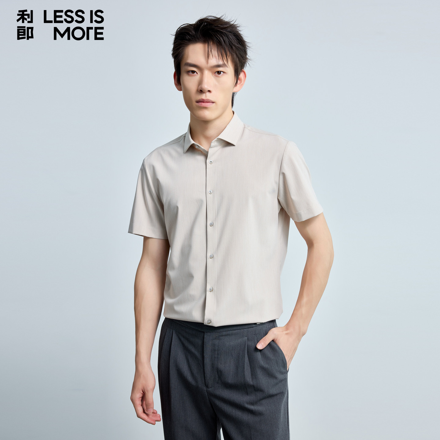 【静奢高阶】利郎青年商务短袖衬衫男2026年夏季时尚百搭休闲衬衣
