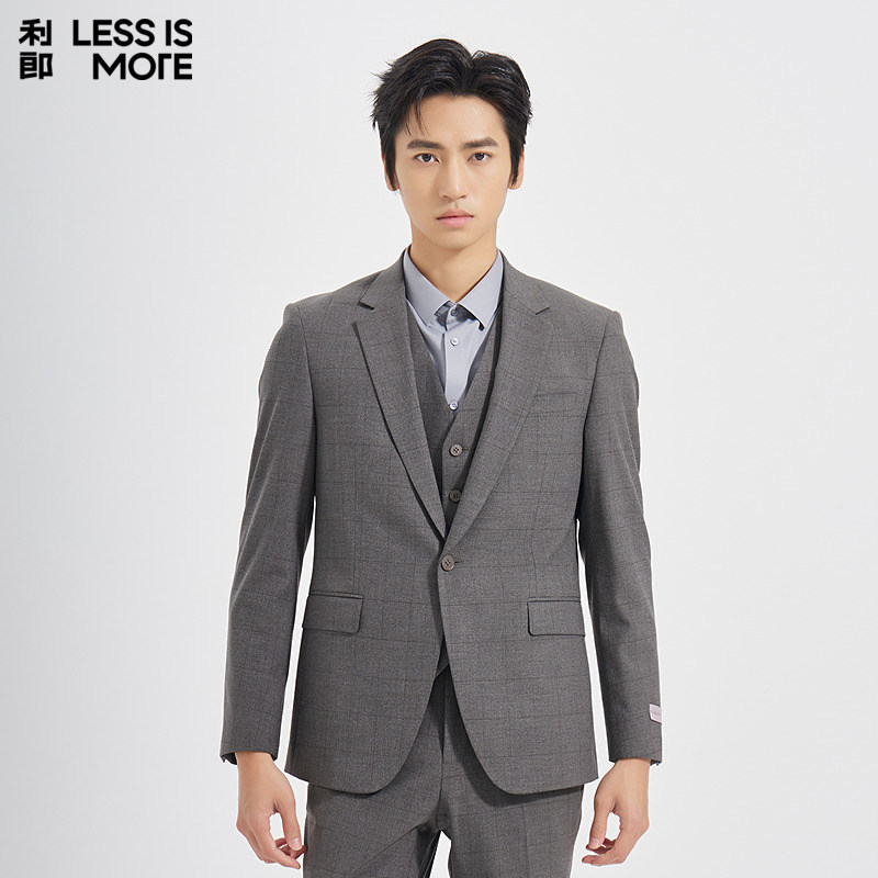 【双色格纹】利郎青年商务商场同款西服套装2026春季三件套西装男