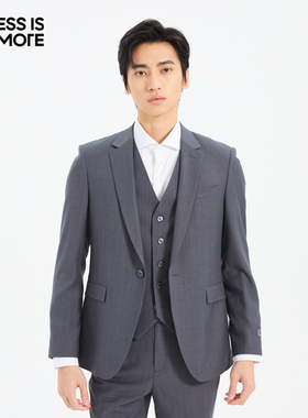 【混纺TR暗条纹】利郎青年商务西服套装2026春三件套西装Q5CXF03