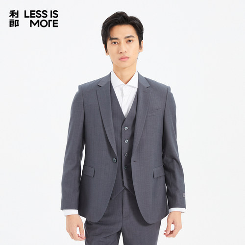 【混纺TR暗条纹】利郎青年商务西服套装2026春三件套西装Q5CXF03