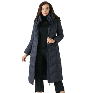 玫而美meiermei品牌专柜时尚修身显瘦连帽羽绒服女长款冬长袖外套