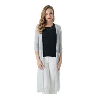 玫而美夏季针织外套女中长款宽松薄款披肩外搭防晒开衫MXZR92209
