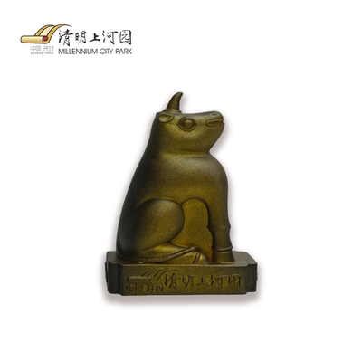 清明上河园镇河铁犀茶宠摆件