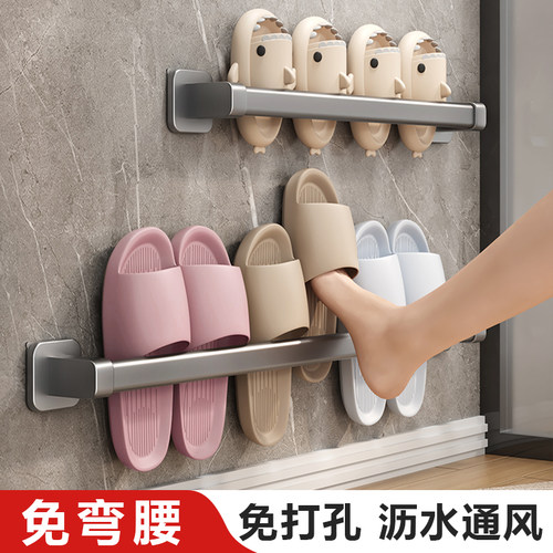 拖鞋挂架免打孔门后收纳置物架子