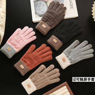 手套女2025新款 保暖手套 秋冬可触屏骑行手套加绒加厚户外防风男士