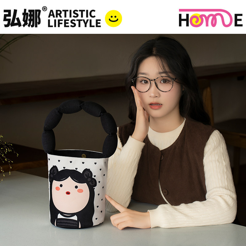弘娜充棉水桶包插画师合作款