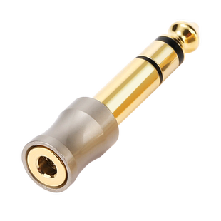 艾威尚纯铜镀金6.35转3.5音频转接头HIFI音箱音响话筒耳机转换插