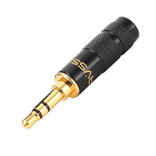 艾威尚网花3.5耳机插头铜镀金立体声DIY焊接维修耳机插头L型弯头