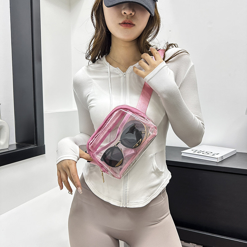 时尚透明小胸包女斜挎2026新款夏季超火腰包斜挎包小众设计胸前包