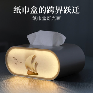 纸巾盒小夜灯充电桌面摆件装饰氛围灯卧室床头伴睡灯创意酒吧桌灯