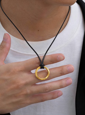 钛钢维京卢恩文莫比乌斯吊坠项链