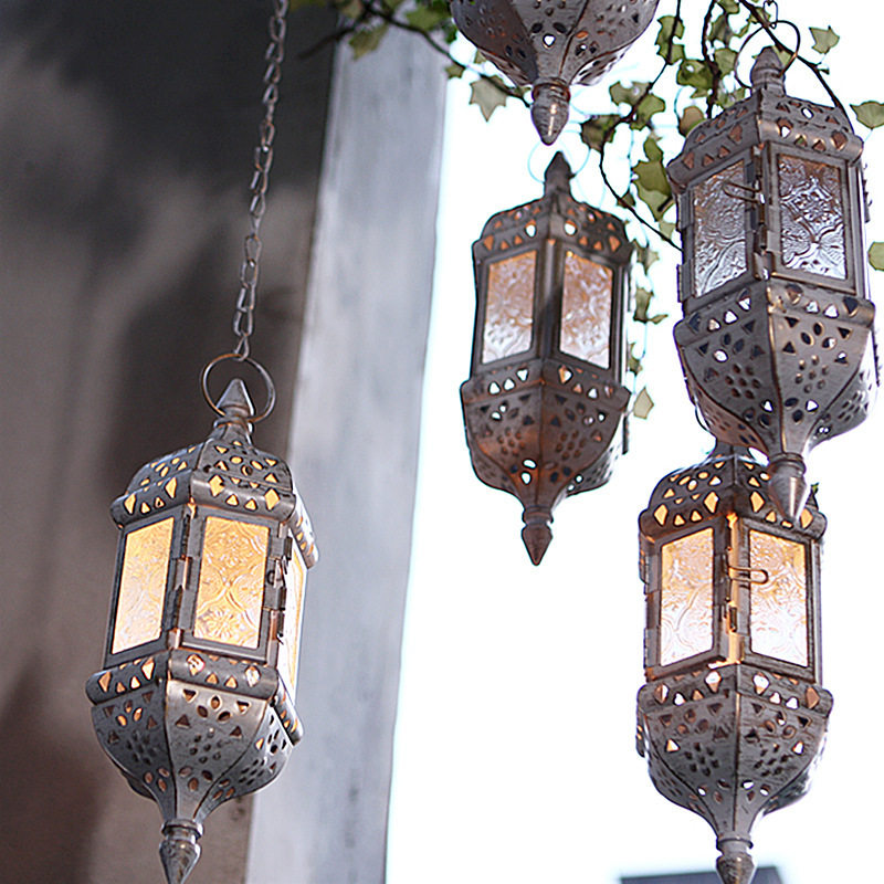 欧式铁艺悬挂烛台摆件