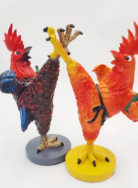 跨境新品拉风醉酒功夫鸡树脂摆件客厅玄关装饰仿真树脂雕塑大公鸡